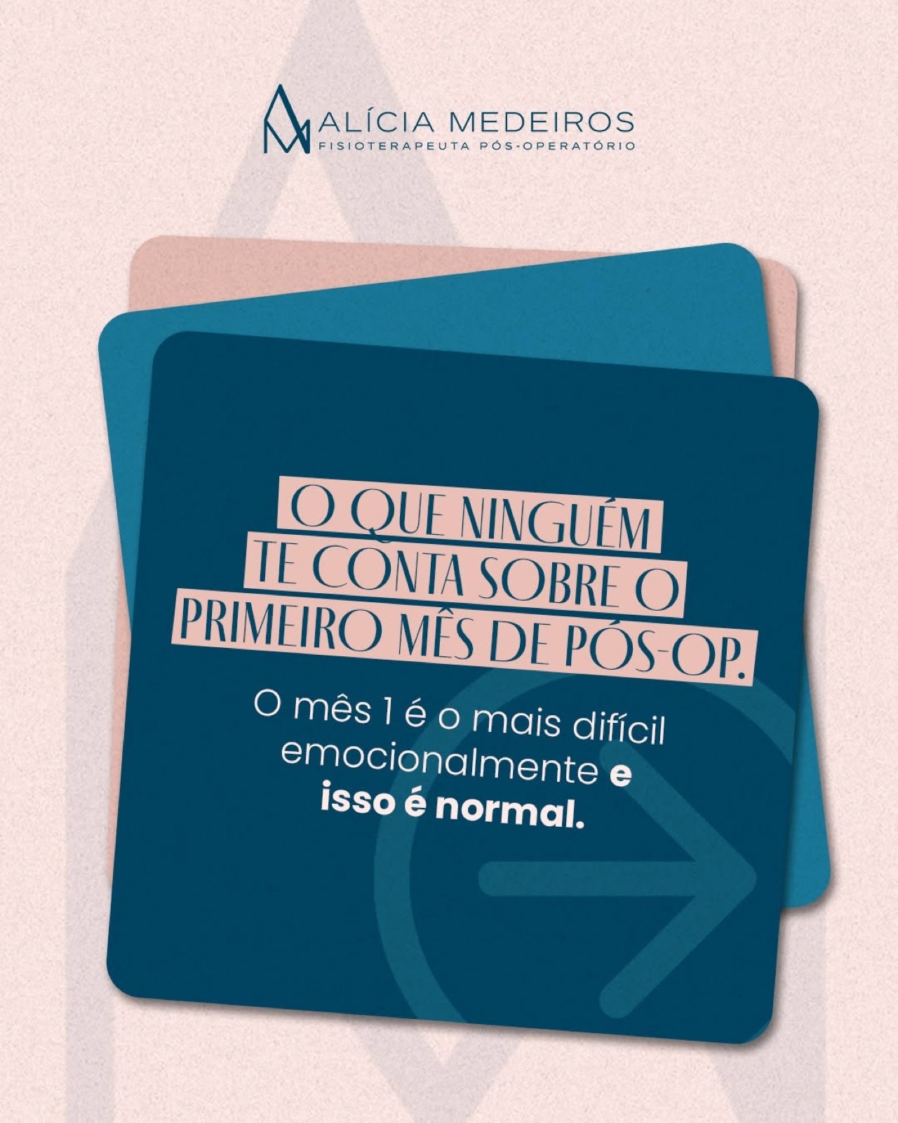 Post sobre o primeiro mês de pós-operatório